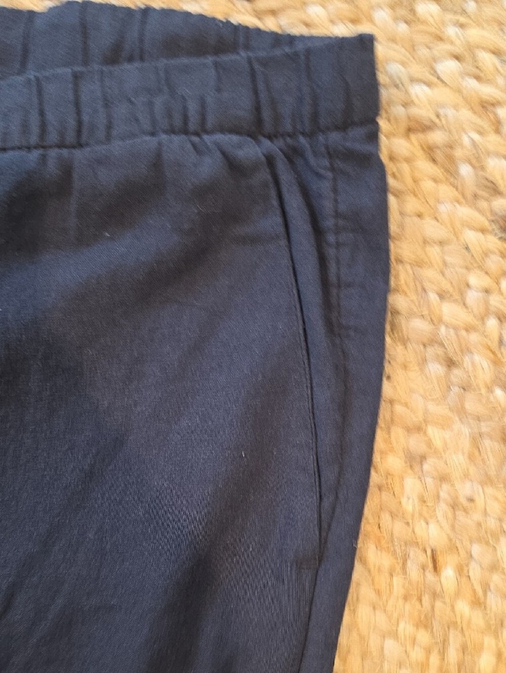 H&M Navy Drawstring Linen Pants - Picture 3 of 5